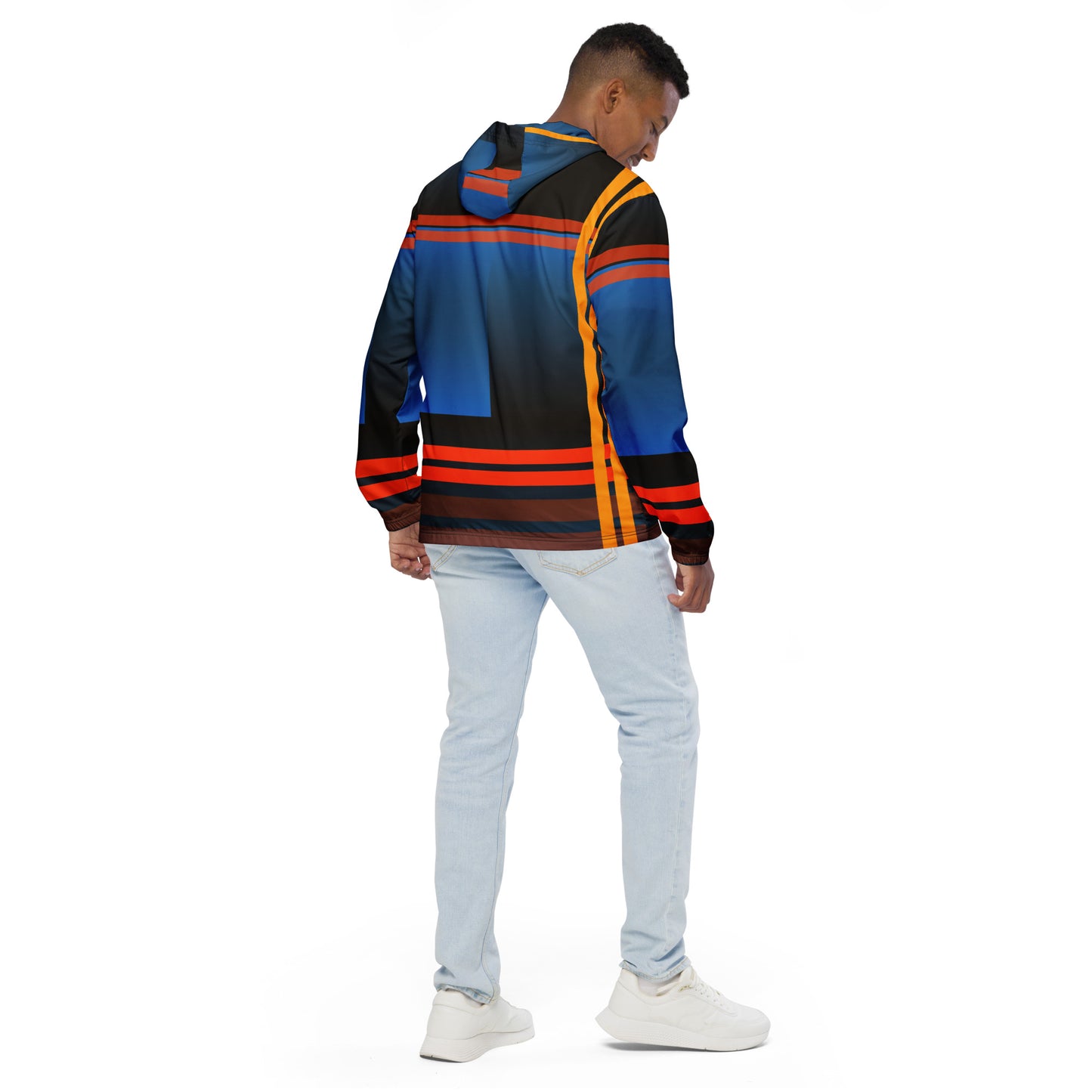 Navy Color-Block Men’s Windbreaker