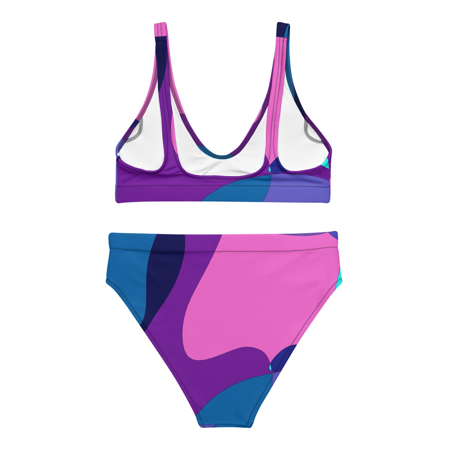 Mosaic Fuchsia High-Waisted Bikini