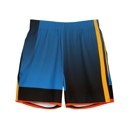 Navy Color-Block Men’s Swim Trunks