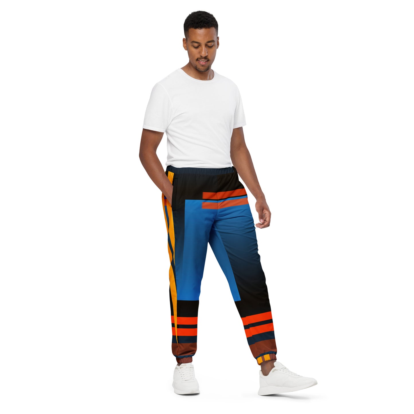 Navy Color-Block Unisex Track Pants