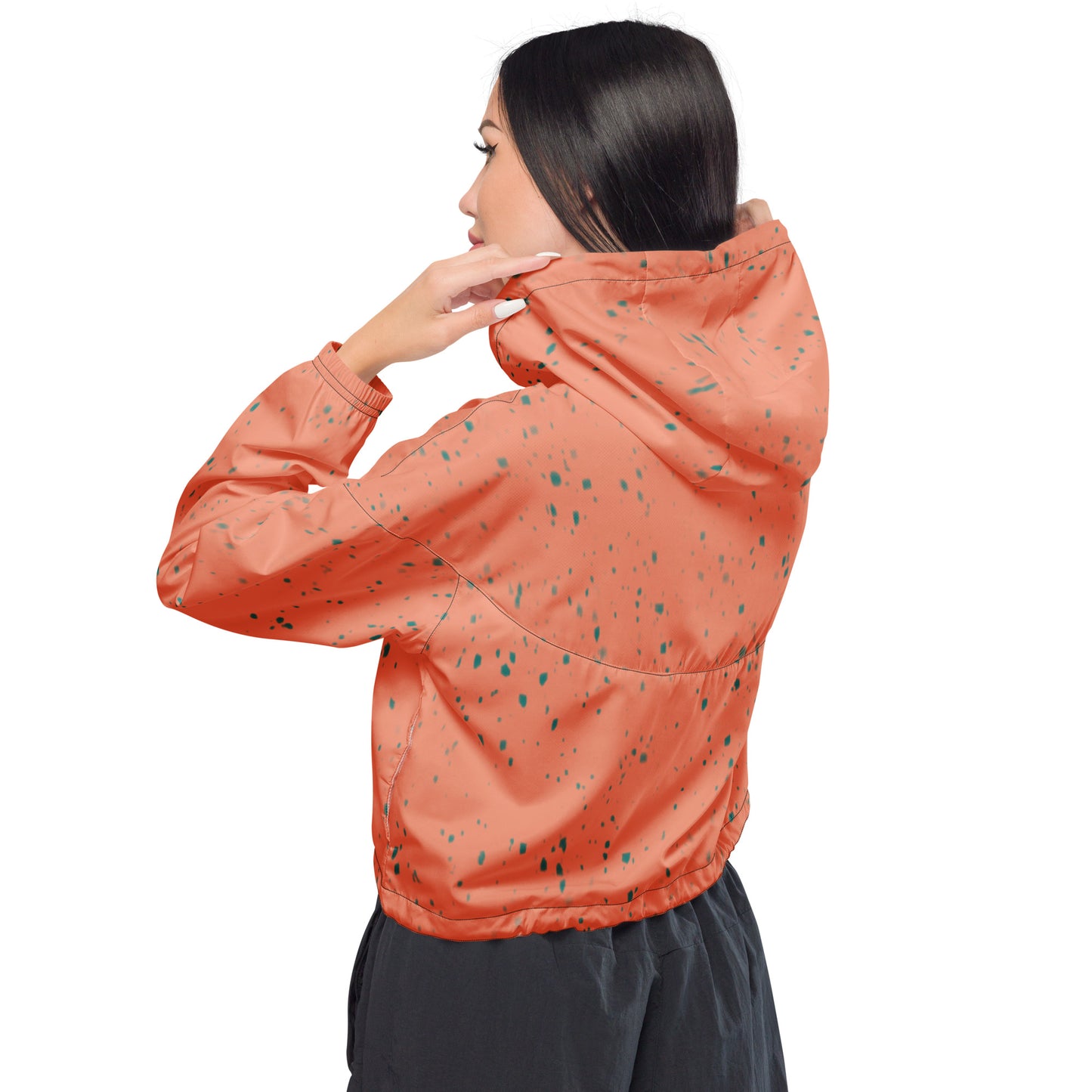 Just Peachy Spotted Women’s Cropped Windbreaker