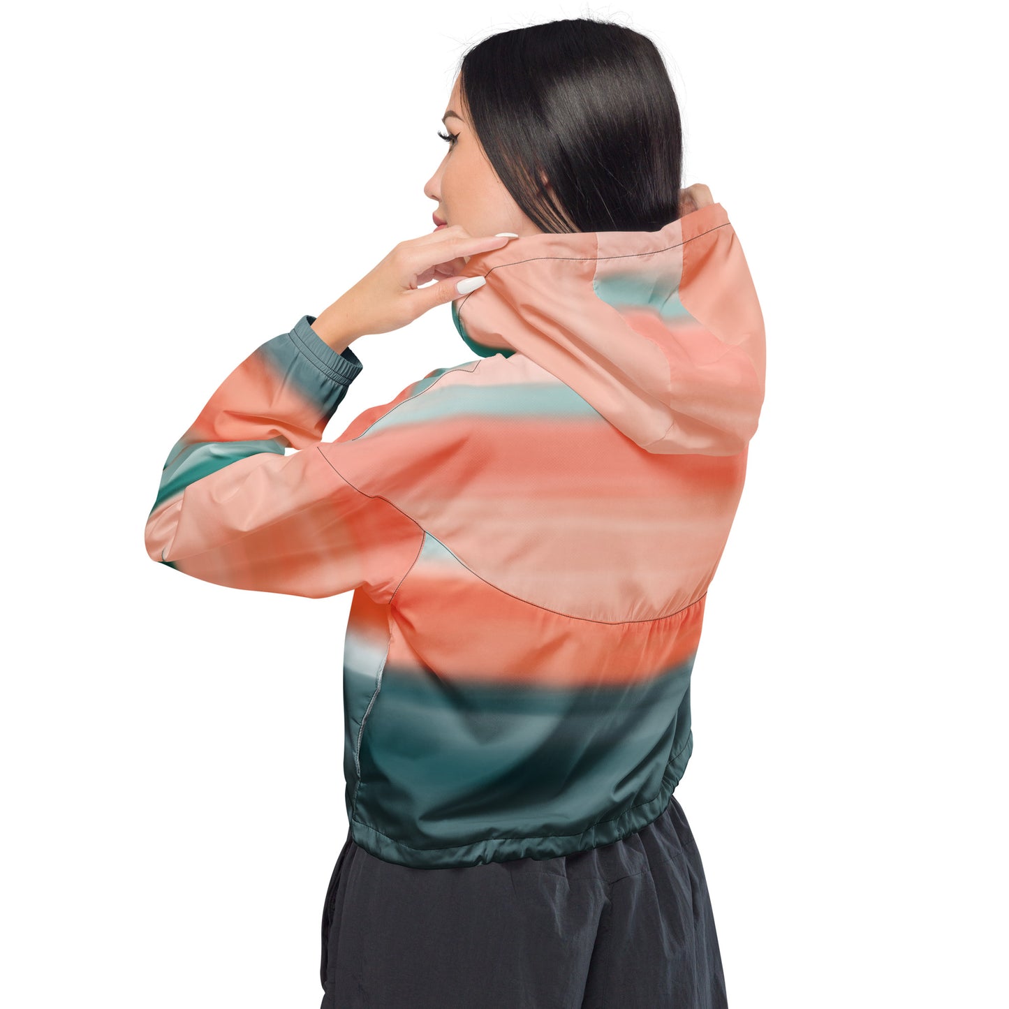 Peachie Green Women’s cropped windbreaker