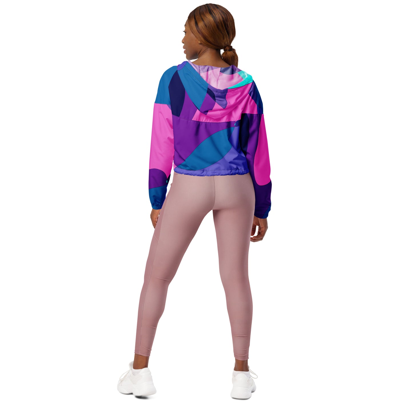 Mosaic Fuchsia Women’s Cropped Windbreaker