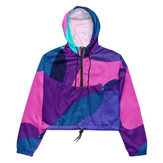 Mosaic Fuchsia Women’s Cropped Windbreaker