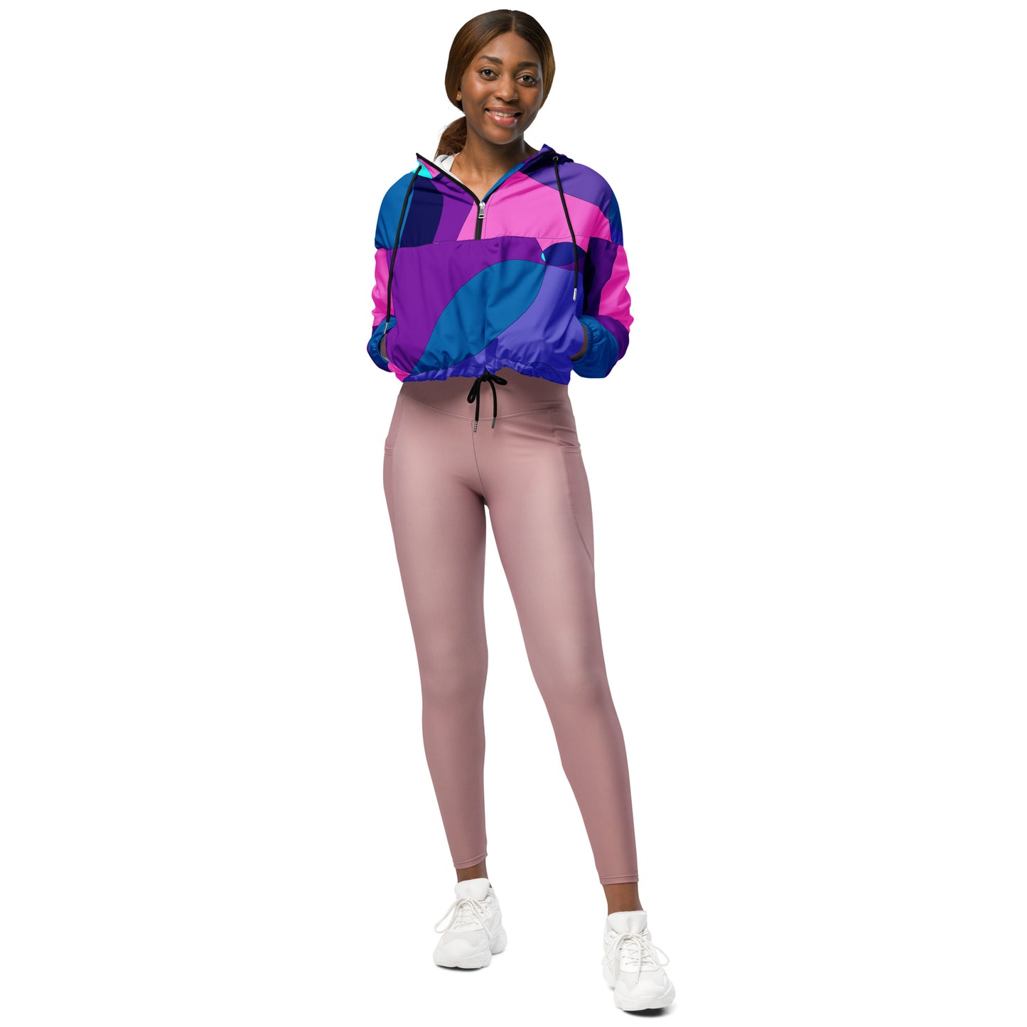 Mosaic Fuchsia Women’s Cropped Windbreaker