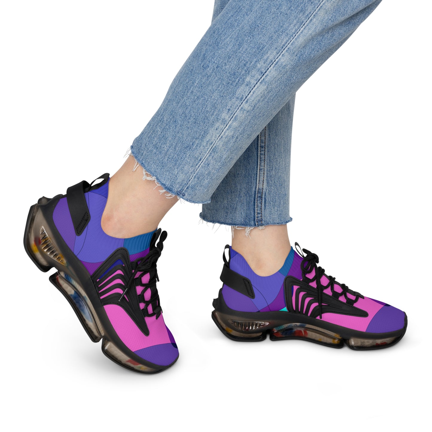 Mosaic Fuchsia Women's Mesh Sneakers