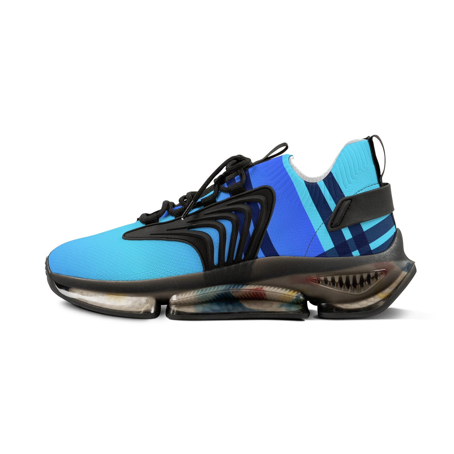Blue Color-Block Men's Mesh Sneakers