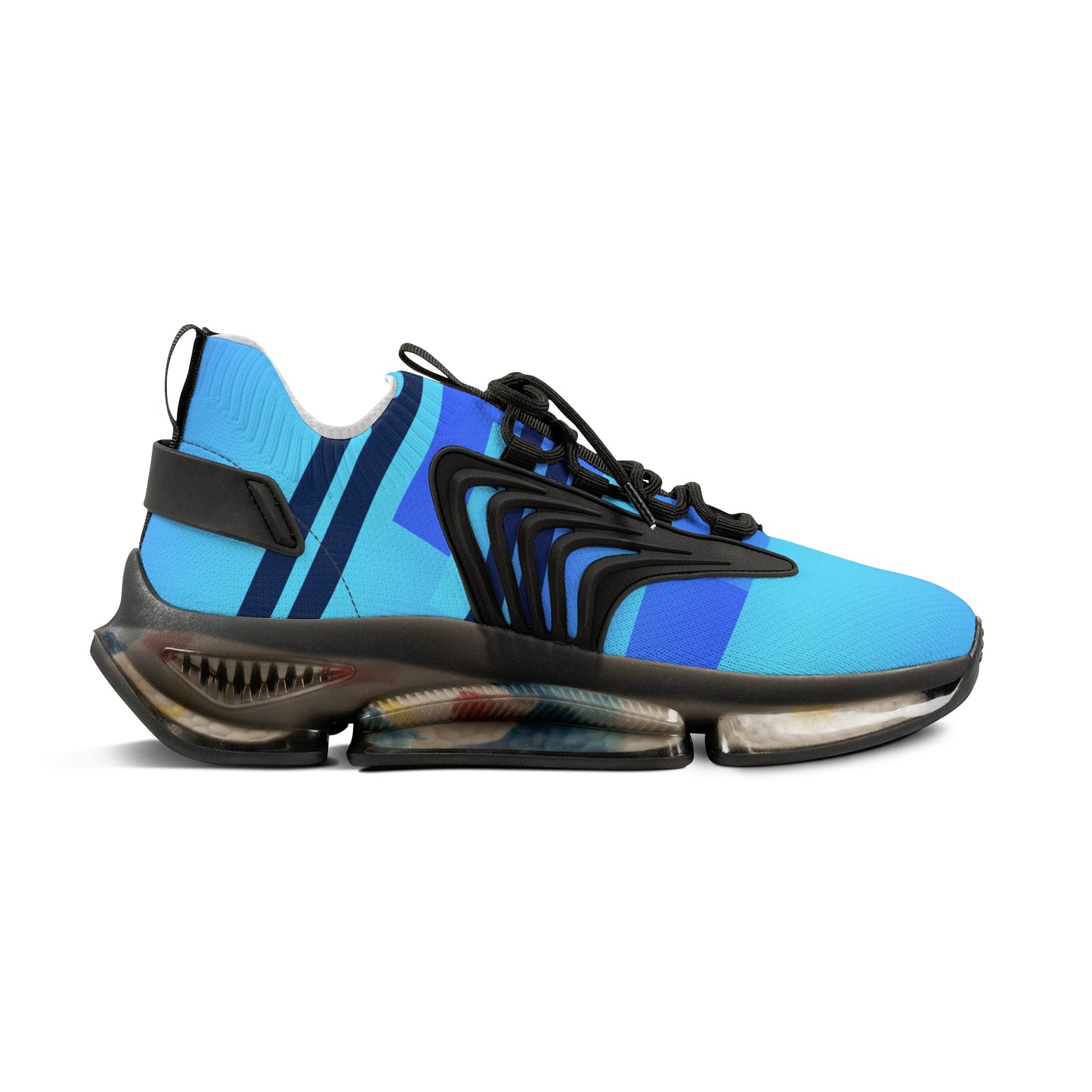 Blue Color-Block Men's Mesh Sneakers