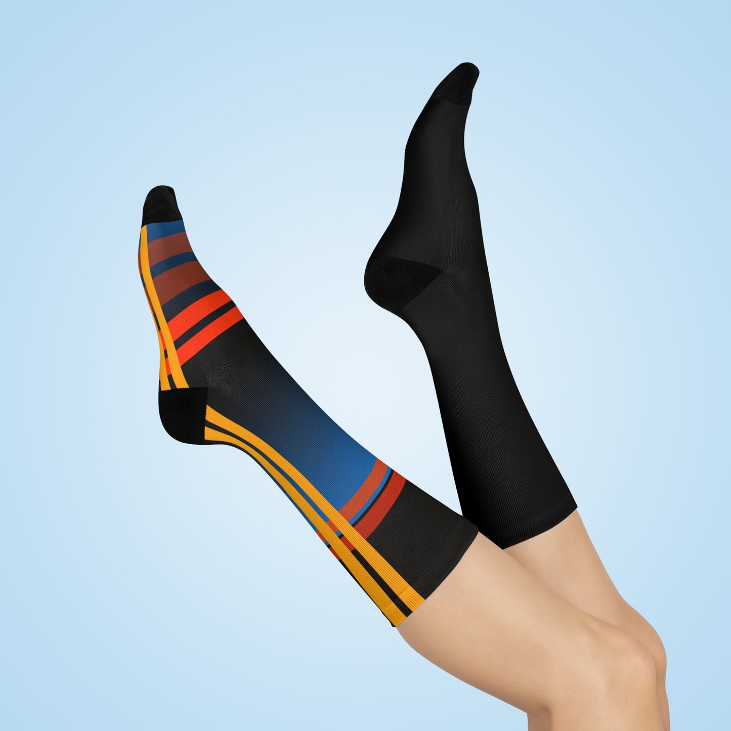 Navy Color-Block Cushioned Crew Socks