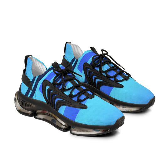 Blue Color-Block Men's Mesh Sneakers