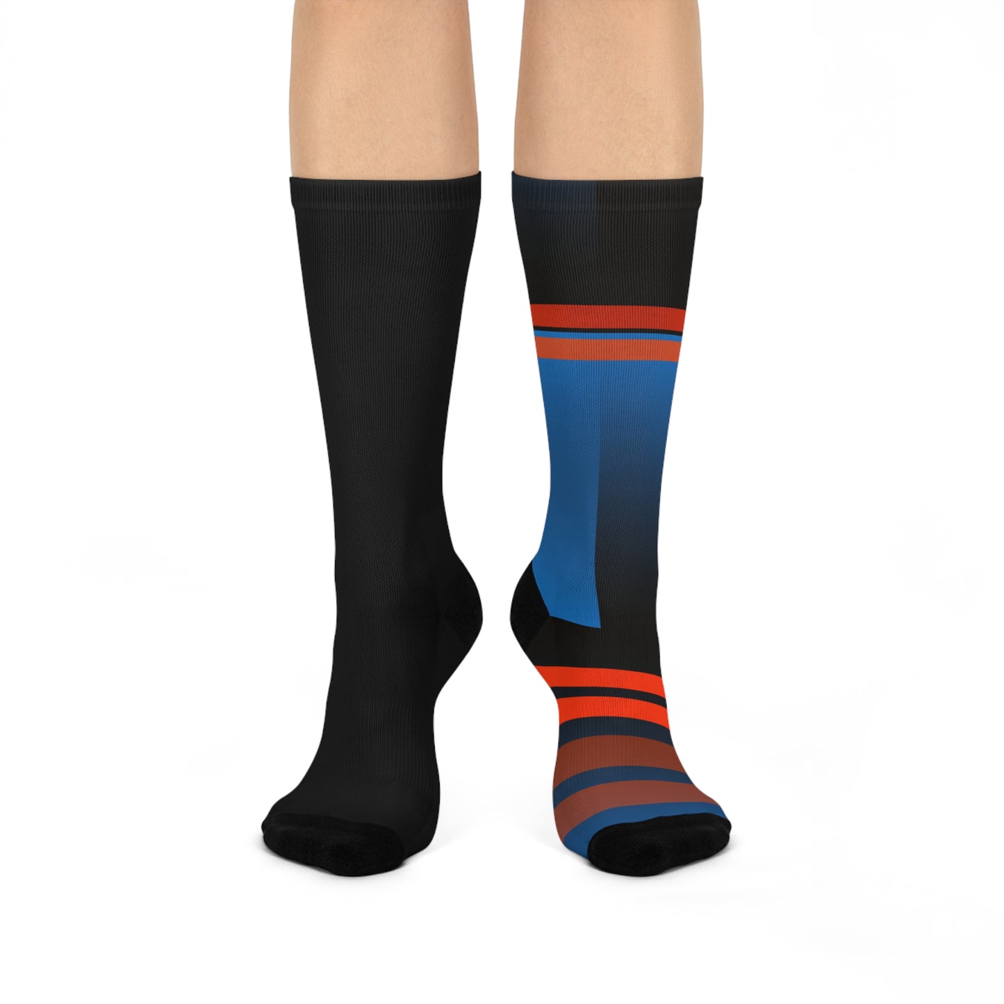 Navy Color-Block Cushioned Crew Socks