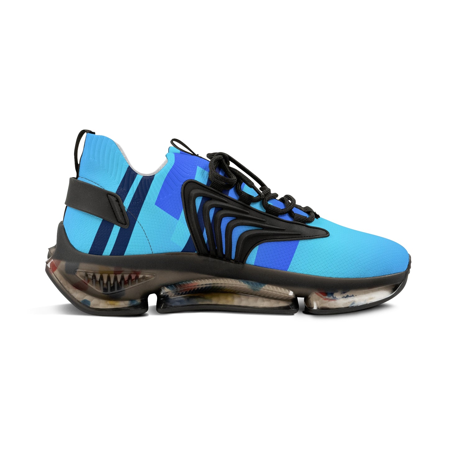 Blue Color-Block Men's Mesh Sneakers