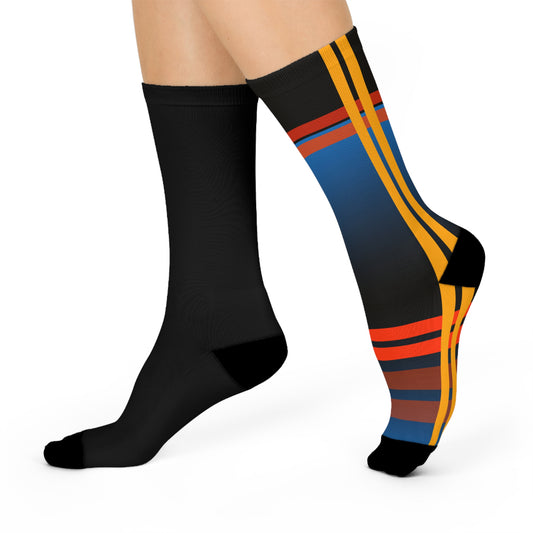 Navy Color-Block Cushioned Crew Socks