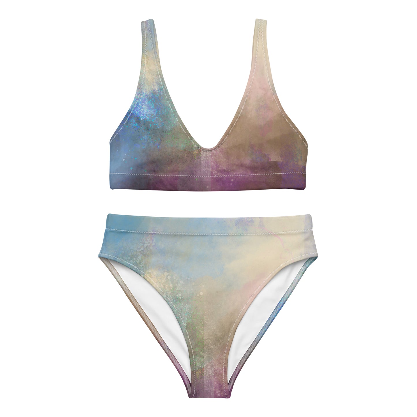 Digital Tie Dye High Waisted Bikini