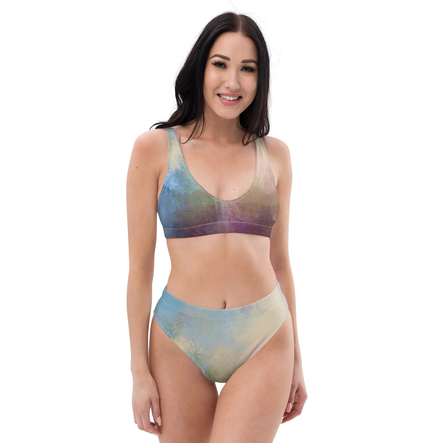 Digital Tie Dye High Waisted Bikini