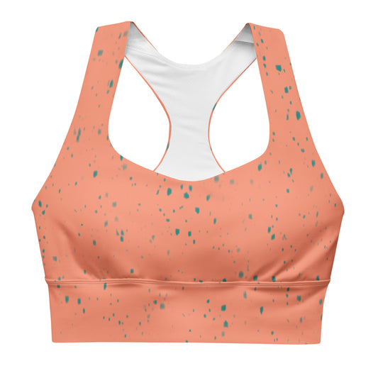 Just Peachy Spotted Longline Sports Bra