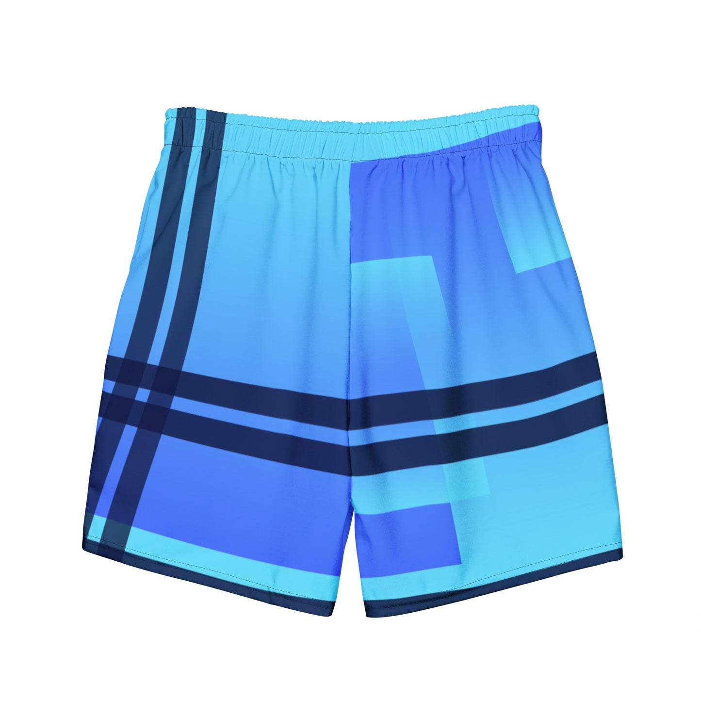 Blue Color-Block Men's swim trunks