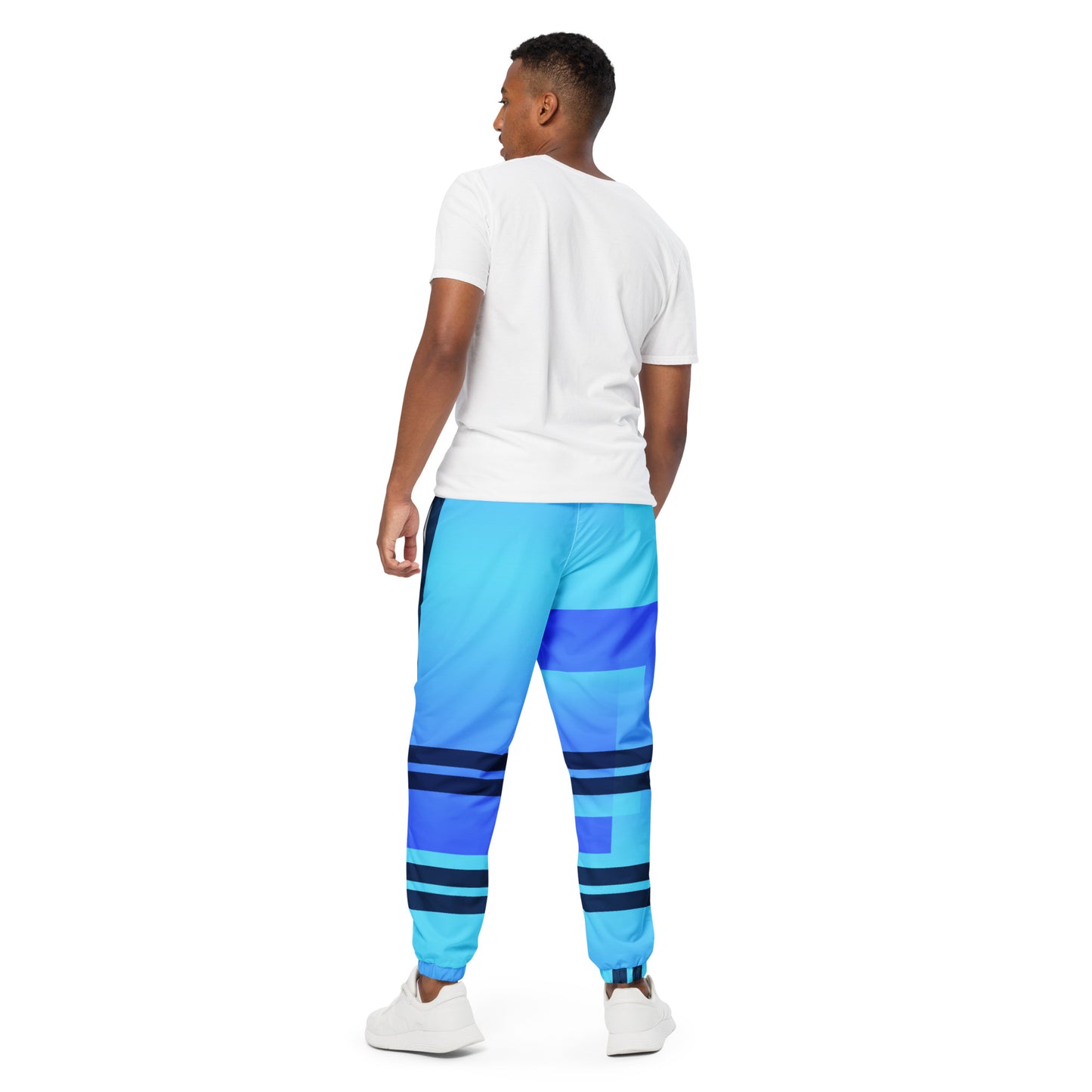 Blue Color-Block Unisex Track Pants