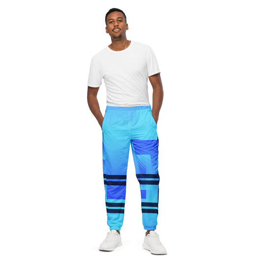 Blue Color-Block Unisex Track Pants